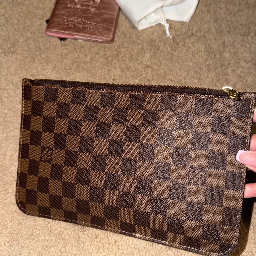 Louis Vuitton Brown Damier Ebene Clutch Wristlet